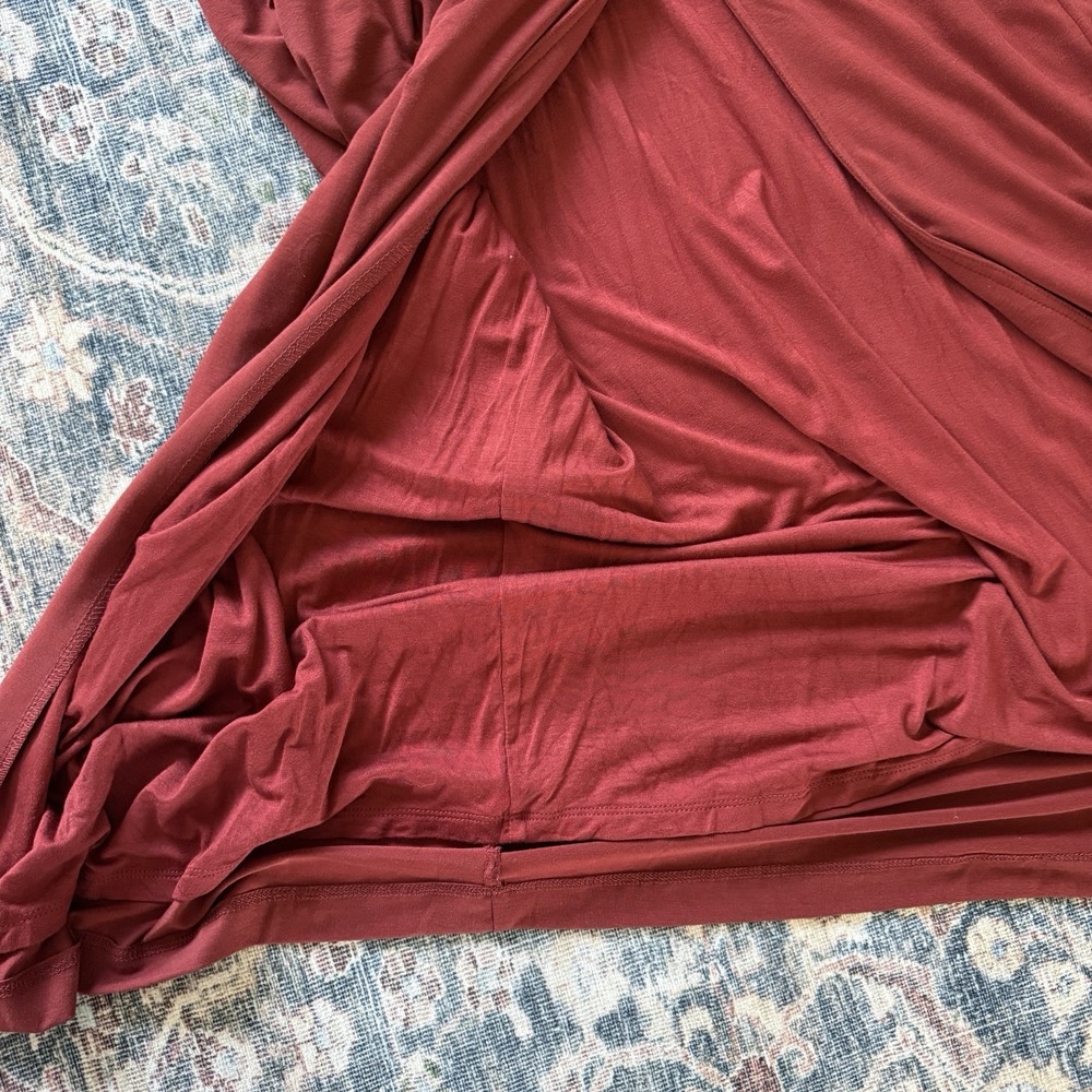 Free People Haley Strapless Maxi Dress M Rust Ruched Bodycon Slit Stretch Sexy - Picture 6 of 12